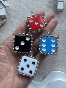 Large Dice hand soldered necklace