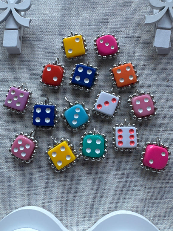 Dice hand soldered necklace