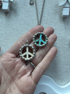Medium Howlite colored Soldered peace sign necklaces