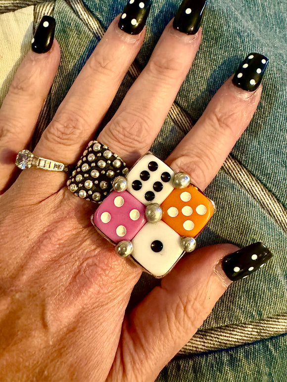 1 of 1 Out Of The Box DIce Ring PINK