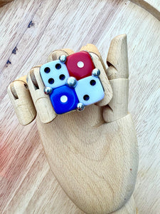 1 of 1 Out Of The Box DIce Ring Red/White/Blue