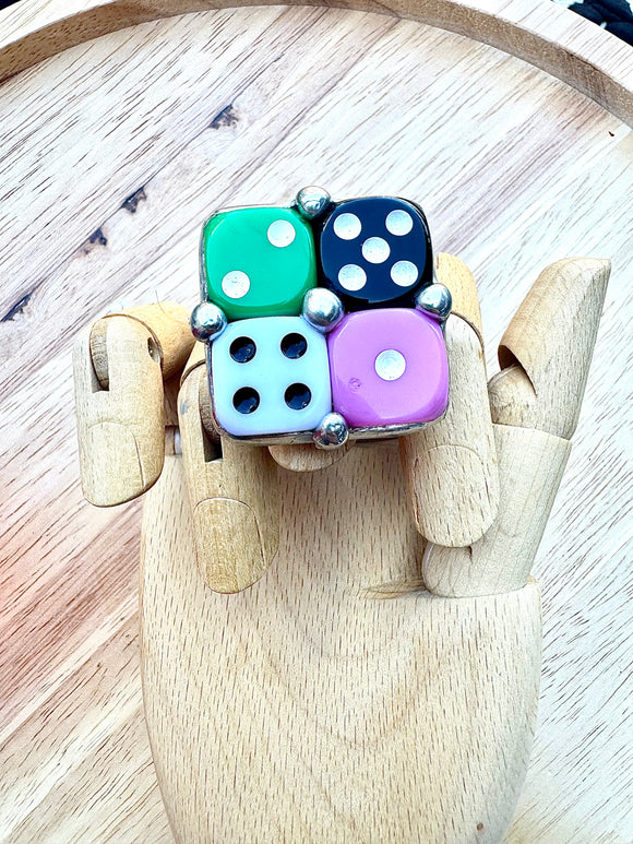 1 of 1 Out Of The Box DIce Ring PINK Orange White