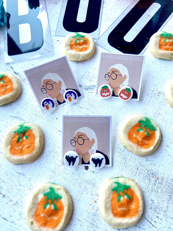 Halloween Cookie Post Earrings